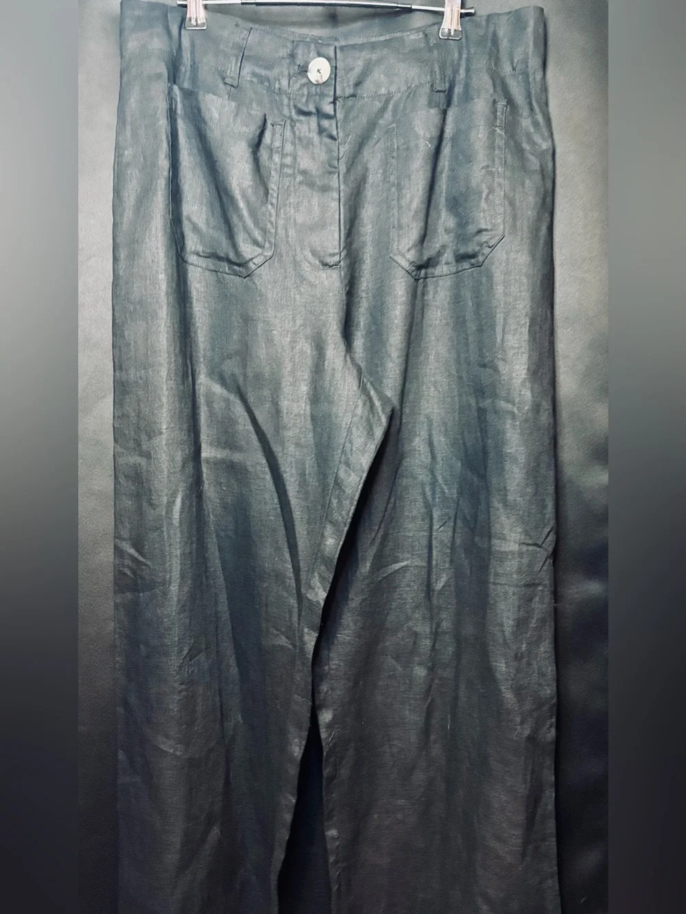 Quince 100% Linen Women’s Black Wide-Leg Trousers